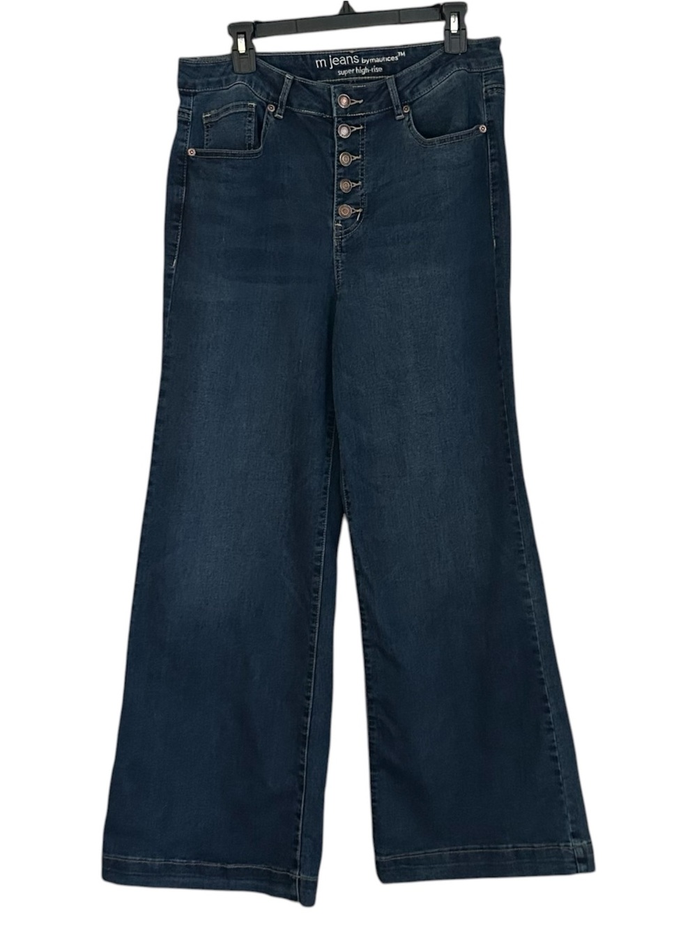 Maurices High-Rise Super Wide Leg Jeans - Dark Blue Size 12 Palazzo - Picture 1 of 8